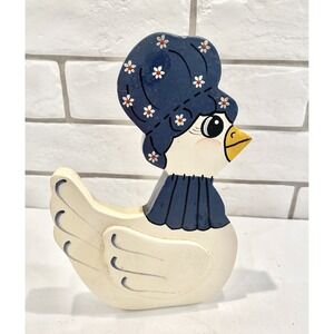 VTG‎ Handmade Wood Clothespin Duck Recipe,Memo,Note ,Card Holder Folk Art